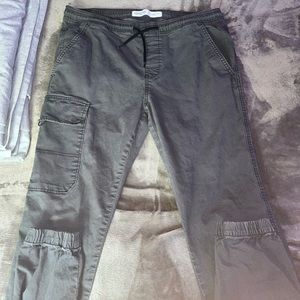 Gray cargo joggers